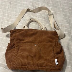 Brown Corduroy Tote Bag